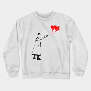 Doctor Who Balloon Girl (Banksy mashup) Crewneck Sweatshirt